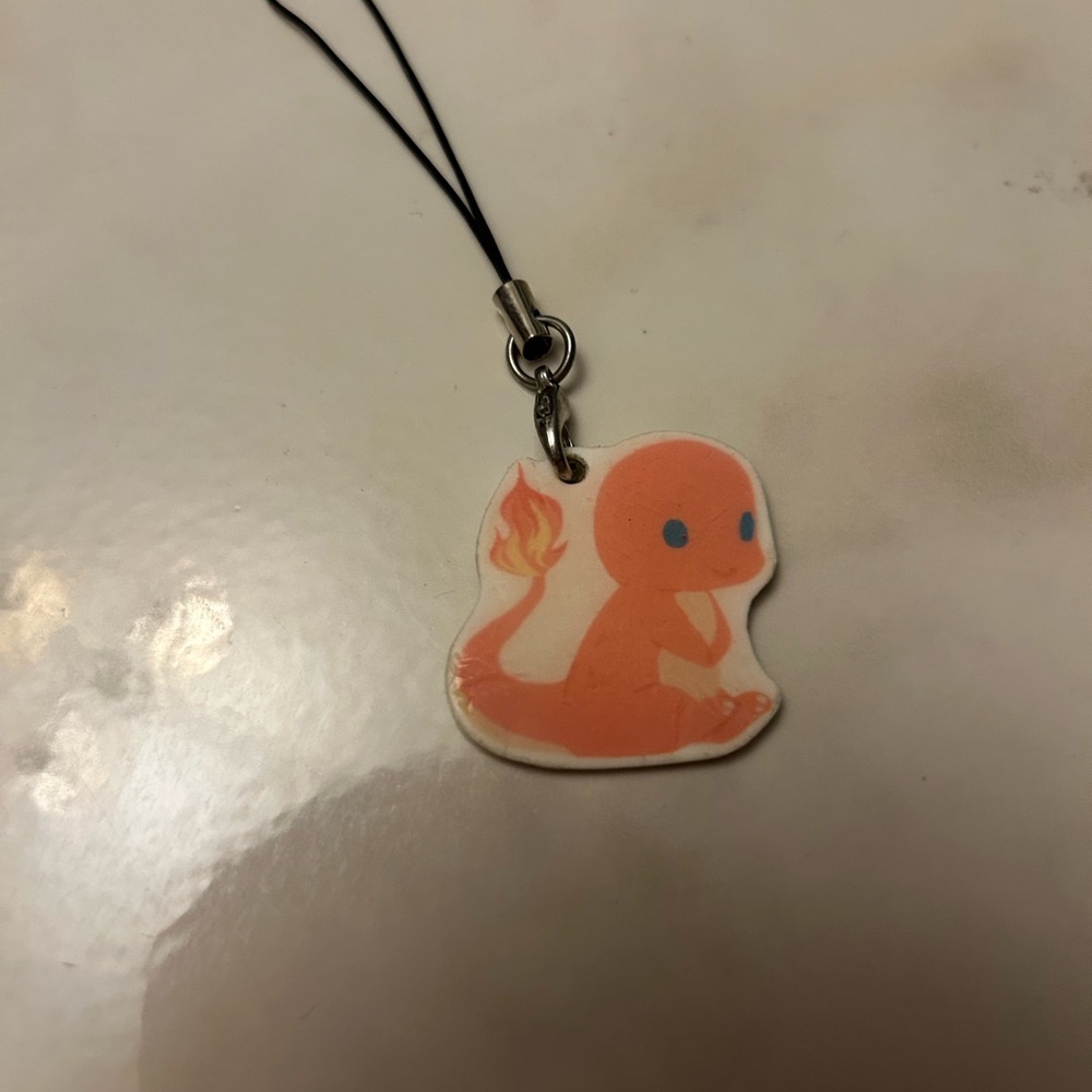 Pokemon Charmander Orange and Blue Keychain Phone Charm